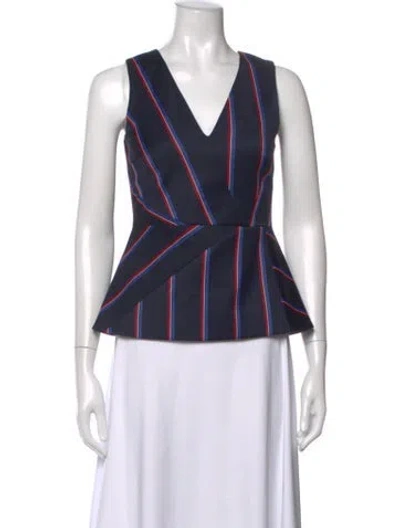 Pre-owned Altuzarra Virgin Wool Striped Blouse In Blue