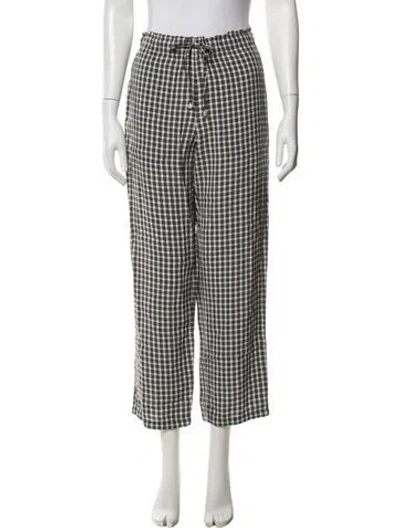 Pre-owned Altuzarra Virgin Wool Wide Leg Pants In Black/white