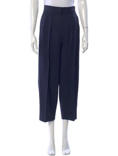 Pre-owned Altuzarra Virgin Wool Wide Leg Pants In Blue