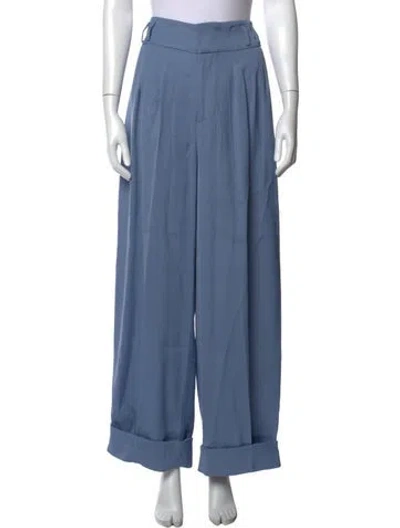 Pre-owned Altuzarra Virgin Wool Wide Leg Pants In Blue