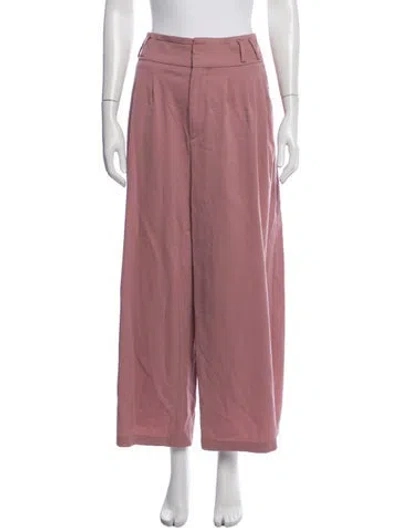 Pre-owned Altuzarra Virgin Wool Wide Leg Pants In Pink