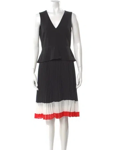 Pre-owned Altuzarra V-neck Knee-length Dress In Black