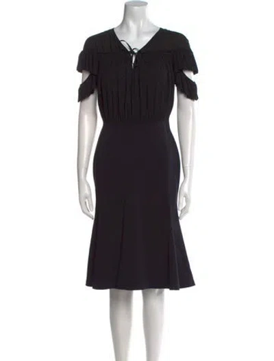 Pre-owned Altuzarra V-neck Knee-length Dress In Black