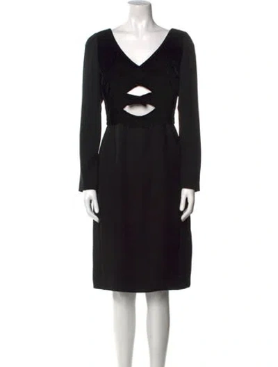 Pre-owned Altuzarra V-neck Knee-length Dress In Black