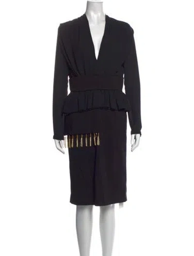Pre-owned Altuzarra V-neck Knee-length Dress In Black