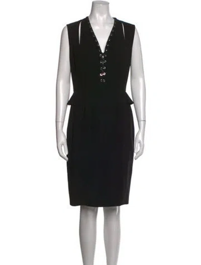 Pre-owned Altuzarra V-neck Knee-length Dress In Black