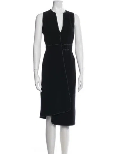 Pre-owned Altuzarra V-neck Knee-length Dress In Blue