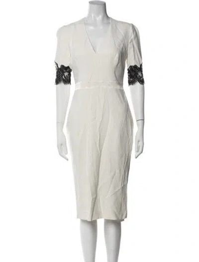 Pre-owned Altuzarra V-neck Knee-length Dress In Neutrals