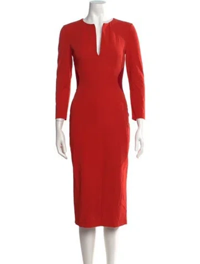 Pre-owned Altuzarra V-neck Knee-length Dress In Orange