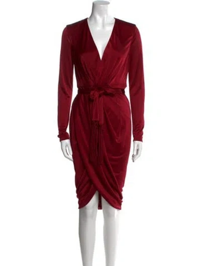 Pre-owned Altuzarra V-neck Knee-length Dress In Red