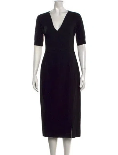 Pre-owned Altuzarra V-neck Knee-length Dress W/ Tags In Black