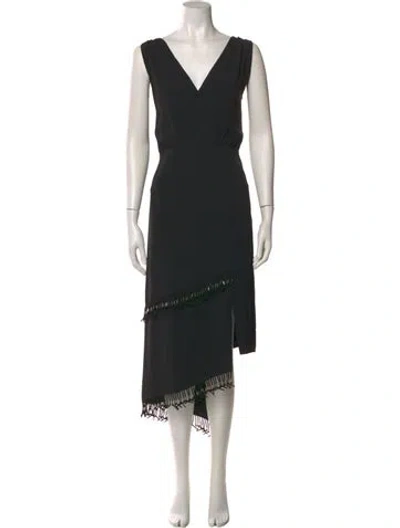 Pre-owned Altuzarra V-neck Long Dress In Black