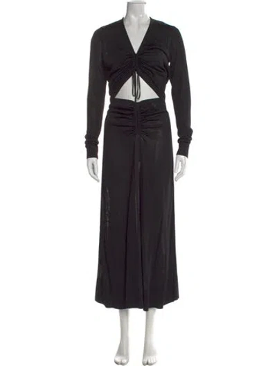 Pre-owned Altuzarra V-neck Long Dress In Black