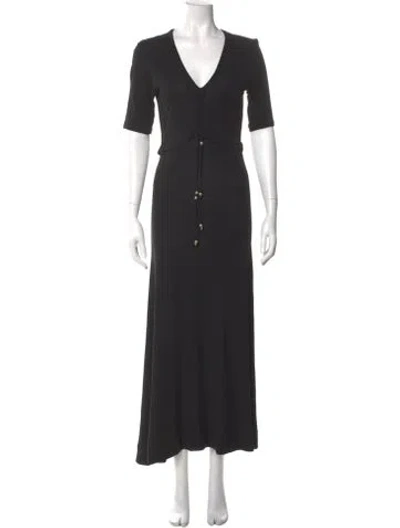 Pre-owned Altuzarra V-neck Long Dress In Black