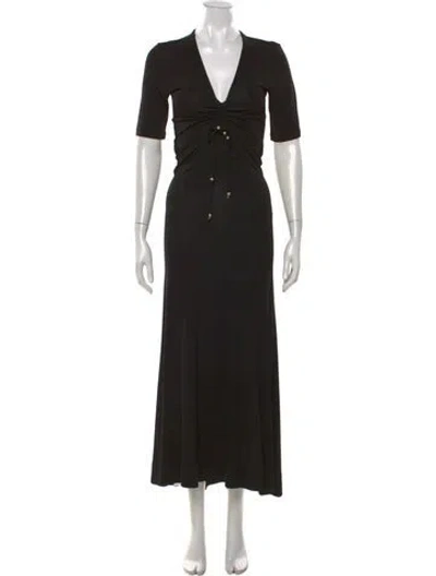 Pre-owned Altuzarra V-neck Long Dress In Black