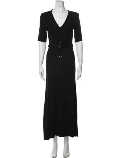 Pre-owned Altuzarra V-neck Long Dress In Black