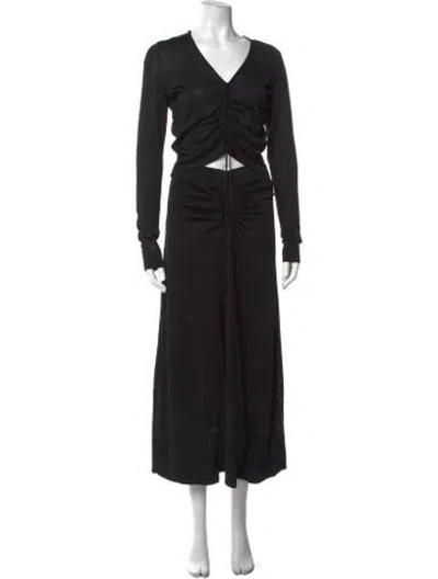 Pre-owned Altuzarra V-neck Long Dress In Black