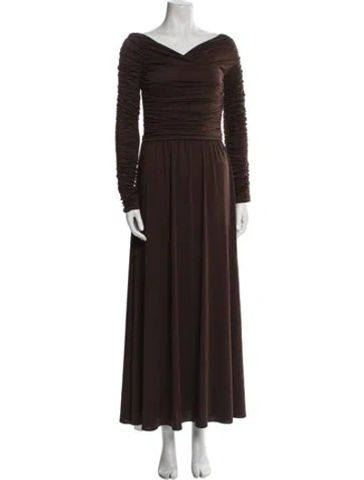 Pre-owned Altuzarra V-neck Long Dress In Brown