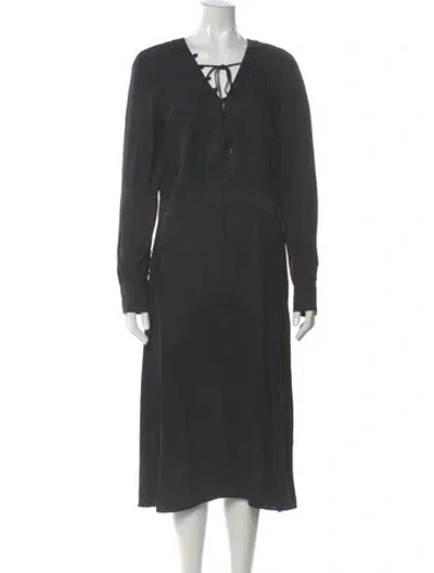 Pre-owned Altuzarra V-neck Long Dress In Gray
