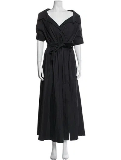 Pre-owned Altuzarra V-neck Long Dress In Gray