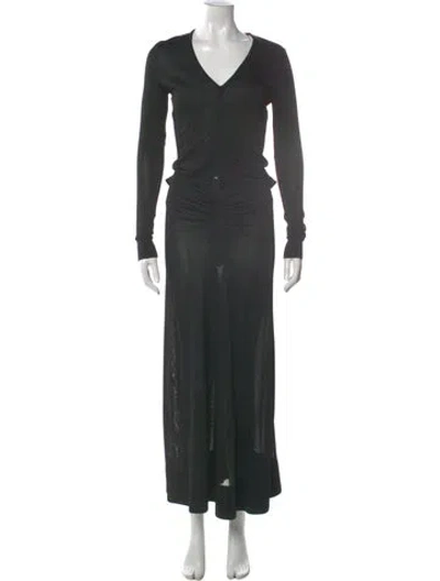 Pre-owned Altuzarra V-neck Long Dress In Green