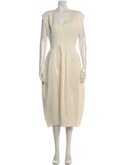 Pre-owned Altuzarra V-neck Long Dress In Neutral