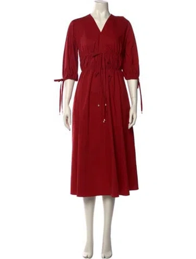 Pre-owned Altuzarra V-neck Long Dress In Red