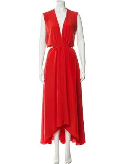 Pre-owned Altuzarra V-neck Long Dress In Red