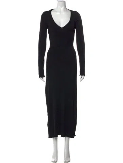 Pre-owned Altuzarra V-neck Long Dress W/ Tags In Black