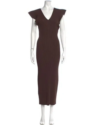 Pre-owned Altuzarra V-neck Long Dress W/ Tags In Brown