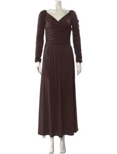 Pre-owned Altuzarra V-neck Long Dress W/ Tags In Brown