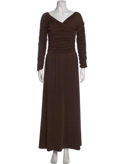 Pre-owned Altuzarra V-neck Long Dress W/ Tags In Brown