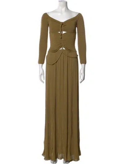 Pre-owned Altuzarra V-neck Long Dress W/ Tags In Green