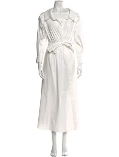 Pre-owned Altuzarra V-neck Long Dress W/ Tags In White