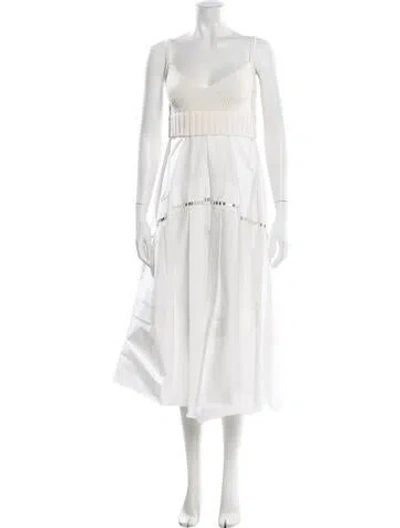 Pre-owned Altuzarra V-neck Long Dress W/ Tags In White