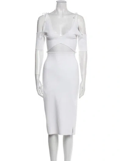 Pre-owned Altuzarra V-neck Long Dress In White