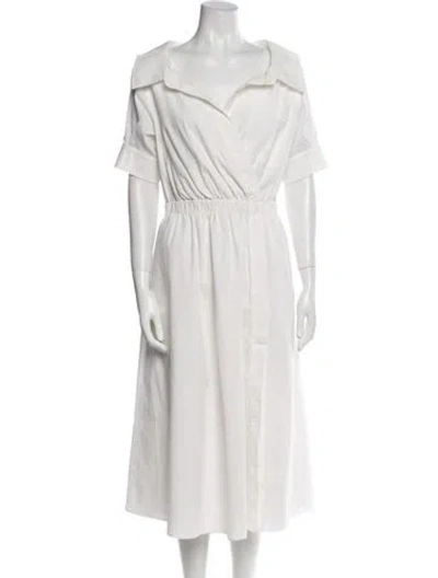 Pre-owned Altuzarra V-neck Long Dress In White