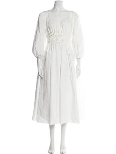 Pre-owned Altuzarra V-neck Long Dress In White