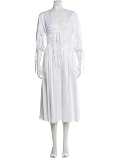 Pre-owned Altuzarra V-neck Long Dress In White