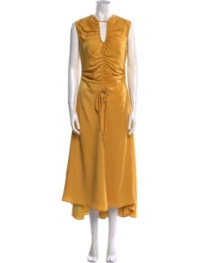 Pre-owned Altuzarra V-neck Long Dress In Yellow
