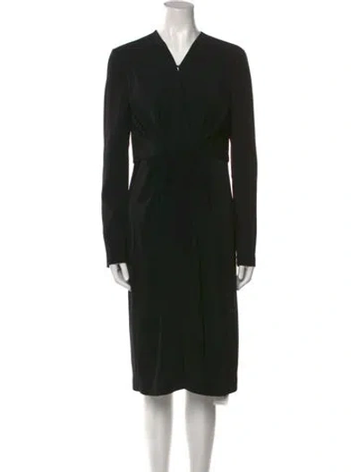 Pre-owned Altuzarra V-neck Midi Length Dress In Black