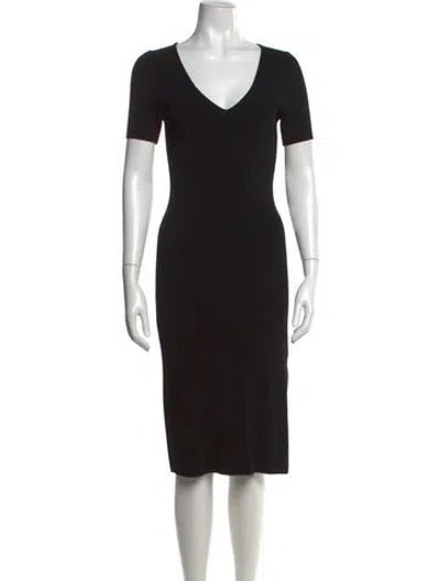 Pre-owned Altuzarra V-neck Midi Length Dress In Black