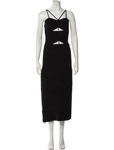 Pre-owned Altuzarra V-neck Midi Length Dress In Black