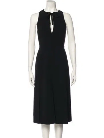 Pre-owned Altuzarra V-neck Midi Length Dress In Black