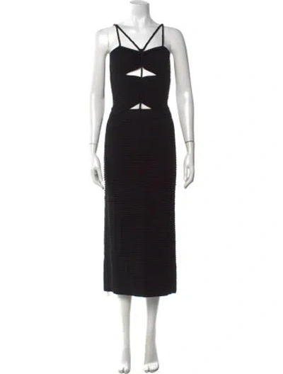Pre-owned Altuzarra V-neck Midi Length Dress In Black
