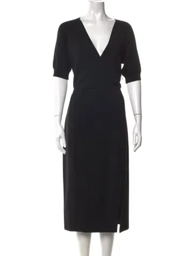 Pre-owned Altuzarra V-neck Midi Length Dress In Black