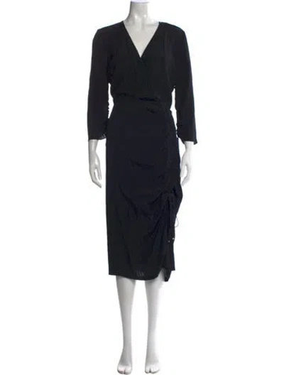 Pre-owned Altuzarra V-neck Midi Length Dress In Black