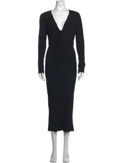 Pre-owned Altuzarra V-neck Midi Length Dress In Black