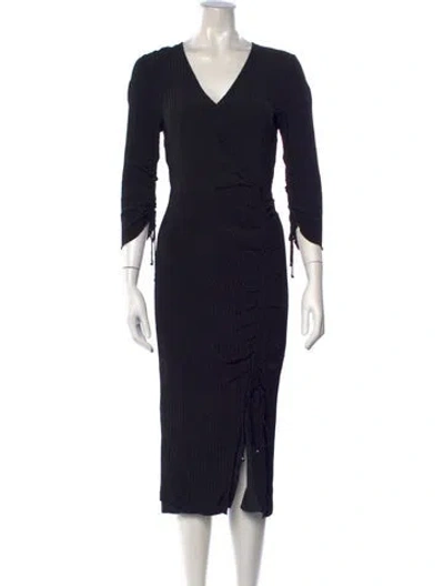 Pre-owned Altuzarra V-neck Midi Length Dress In Black