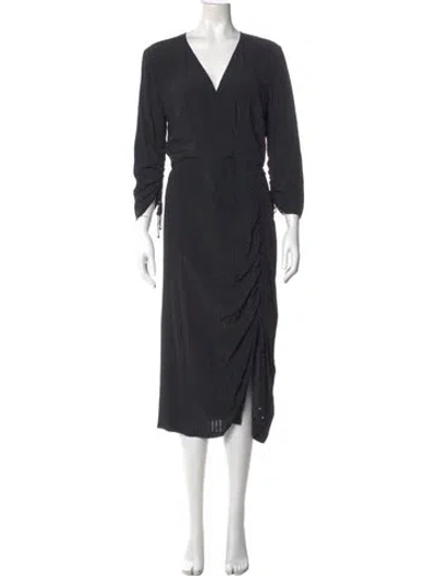 Pre-owned Altuzarra V-neck Midi Length Dress In Gray